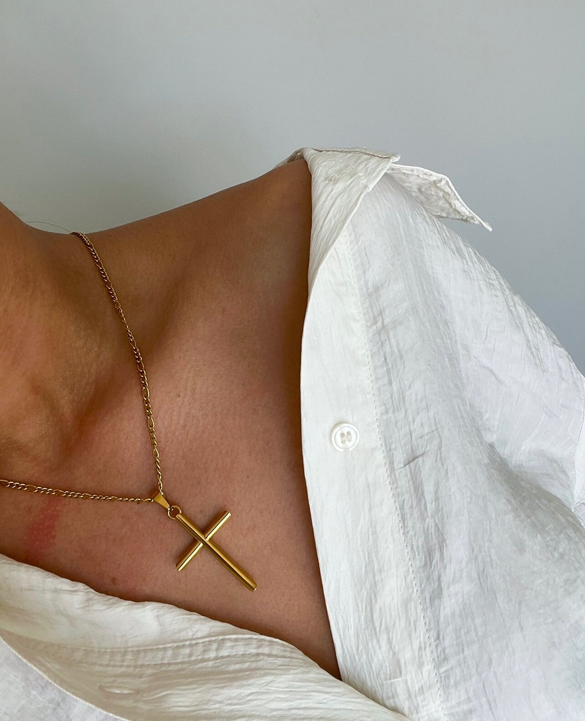 Large Gold Cross Necklace Shop Seventeen Boutique