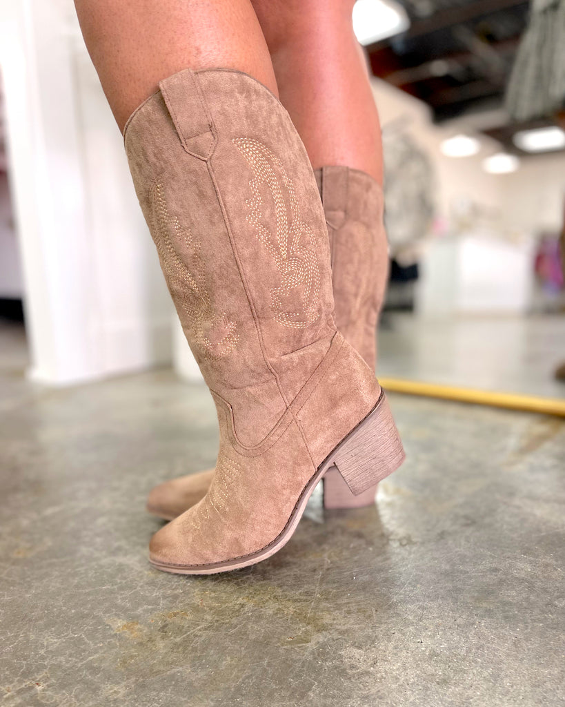 Taupe Suede Boot