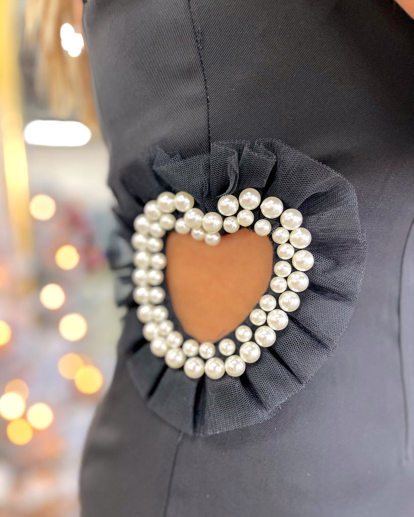Heart Pearl Cutout Dress