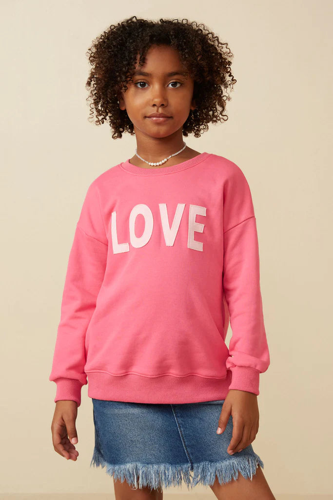 Girls Love Patched French Terry Sweatshirt