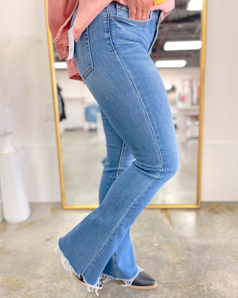Vervet Mid Rise Mini Flare Jeans
