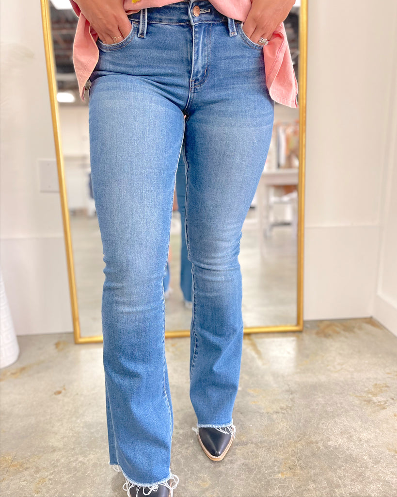 Vervet Mid Rise Mini Flare Jeans