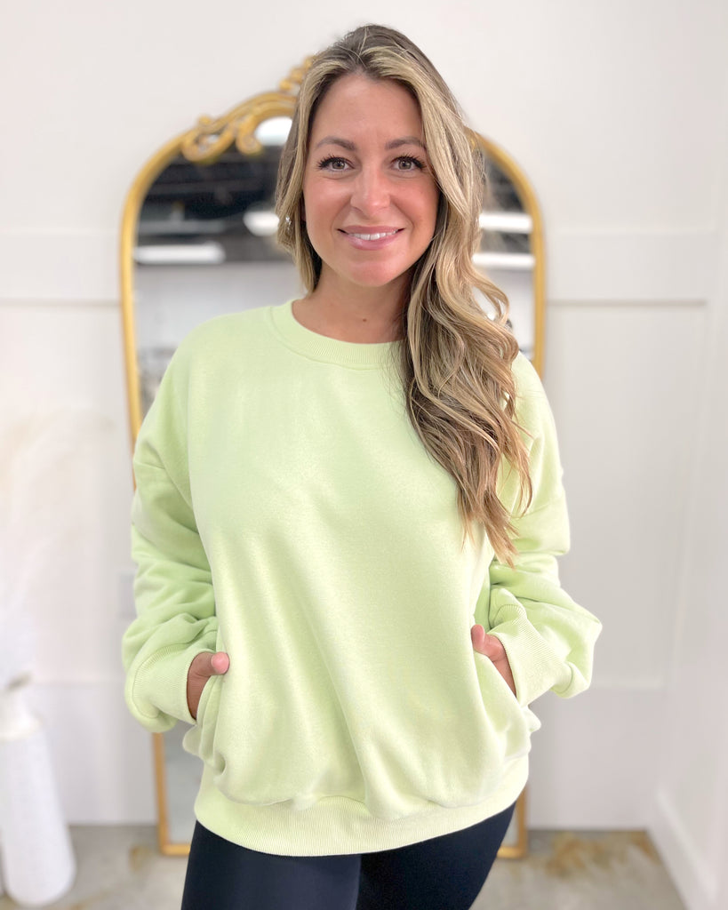 Terry Knit Lime Pullover