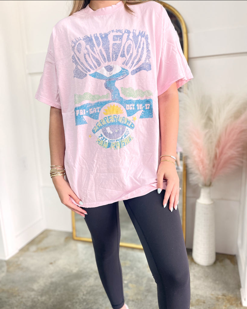 Pink Floyd Pepperland Pink Thrifted Licensed Graphic Tee